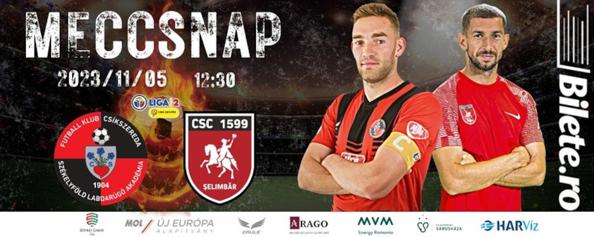bilete FK Csíkszereda - CSC 1599 Șelimbăr, Liga 2, Etapa 12