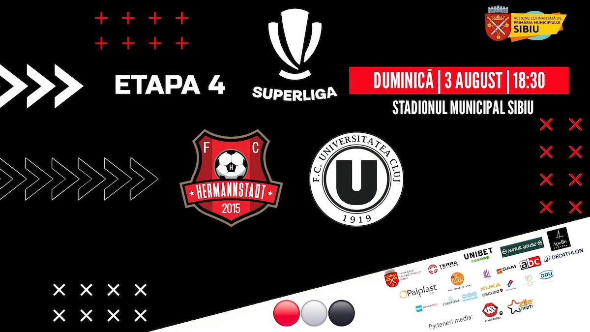 bilete FC Hermannstadt - FC UNIVERSITATEA Cluj