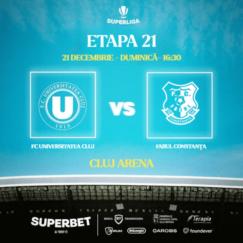 bilete FC Universitatea Cluj - Farul Constanta