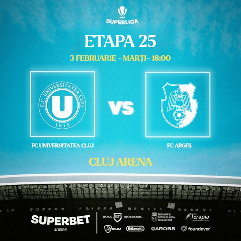 bilete FC Universitatea Cluj - FC Arges