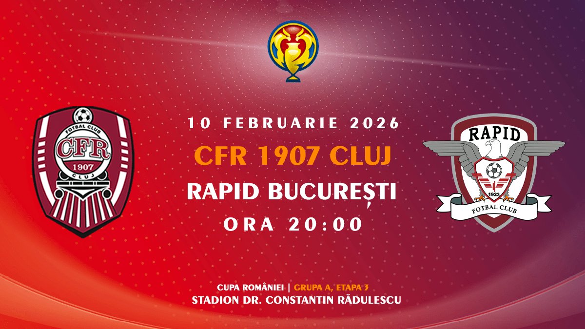 bilete Cupa Romaniei Betano - CFR 1907 Cluj vs FC Rapid
