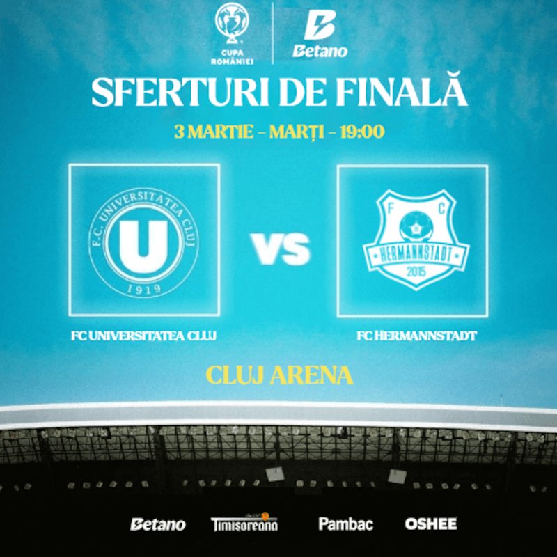 bilete FC Universitatea Cluj - AFC Hermannstadt