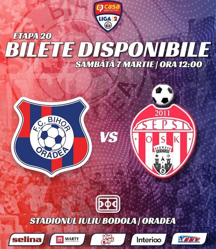 bilete FC Bihor Oradea vs Sepsi OSK