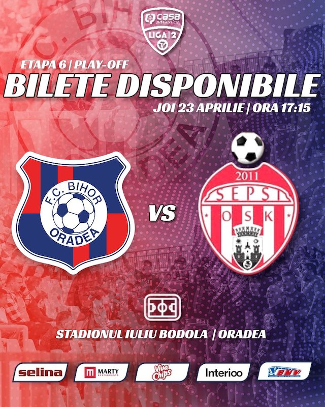 bilete FC Bihor Oradea vs Sepsi OSK