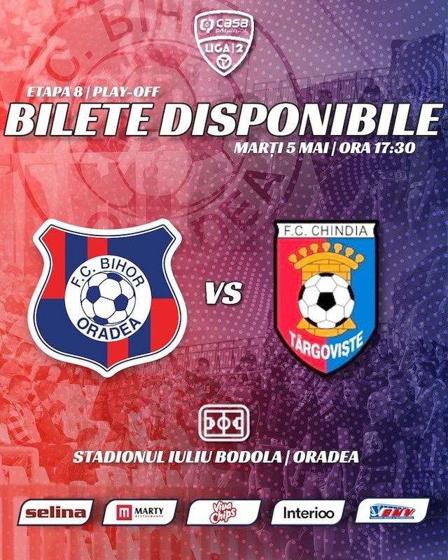 bilete FC Bihor Oradea vs Chindia Targoviste