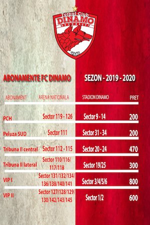 Bilete si abonamente FC Dinamo 2017-2018