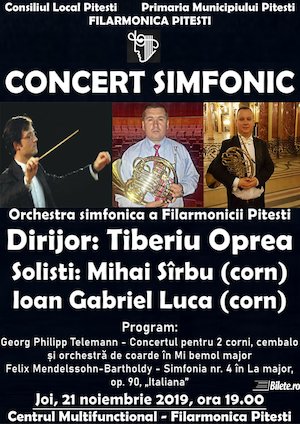 Bilete la  Concert simfonic - Orchestra simfonica a Filarmonicii Pitesti