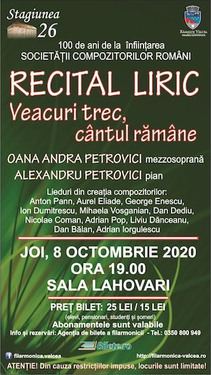 Bilete la Recital Liric - Veacuri trec, cantul ramane