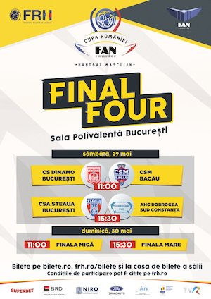 Bilete la Final Four Cupa României FAN Courier – Handbal Masculin