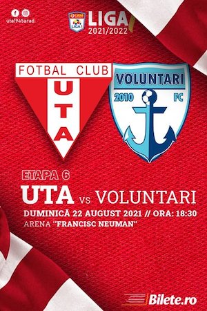 Bilete la  UTA Arad - FC Voluntari - CASA Liga 1