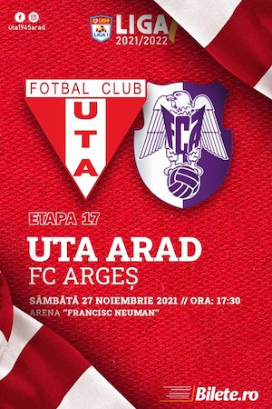 Bilete la  UTA Arad - FC Arges - CASA Liga 1