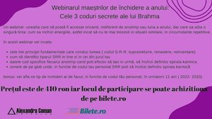 Bilete la Webinarul Maestrilor: cele trei coduri secrete ale lui Brahma by Alexandra Coman