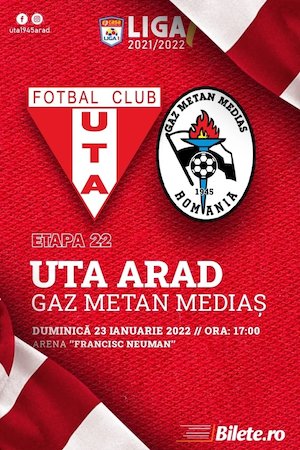 Bilete la UTA Arad - Gaz Metan Medias - CASA Liga 1