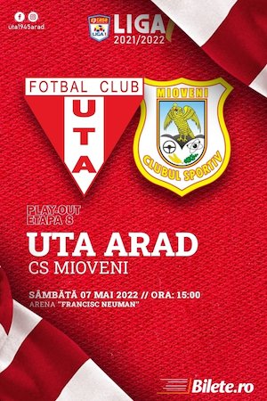 Bilete la  UTA Arad - CS Mioveni - PLAY-OUT