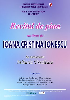 Bilete la  Recital de pian sustinut de Ioana Cristina Ionescu