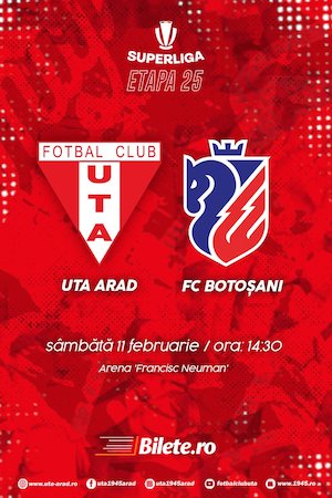 Bilete la UTA Arad - AFC Botoșani - SUPERLIGA - ETAPA XXV