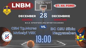 Bilete la CSM Targu Mures - BC CSU Sibiu - Baschet