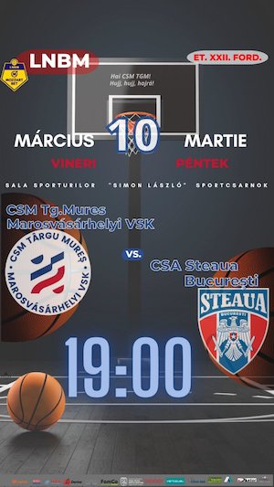 Bilete la  CSM Targu Mures – Marosvásárhelyi VSK – CSA Steaua București