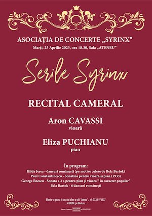 Bilete la Serile Syrinx - Recital Cameral