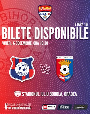 Bilete la FC Bihor Oradea - AFC Chindia Targoviste