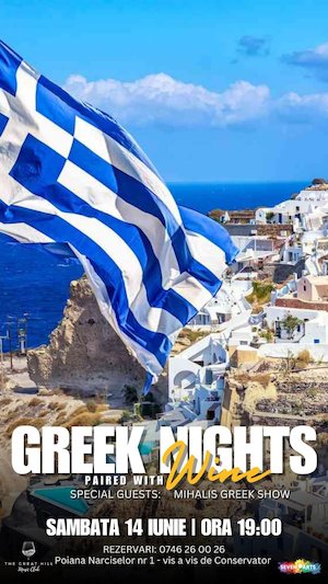 Bilete la GREEK NIGHTS Paired with Wine | Special Guest: Mihalis Greek Show
