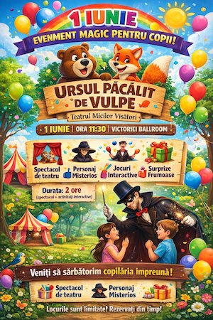 Bilete la Ursul păcălit de vulpe și un eveniment magic pentru copii și părinți