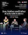bilete Son, Mother and Father sit at a table in silence