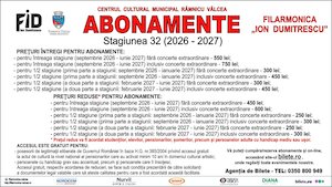 Abonamente Filarmonica Ramnicu Valcea